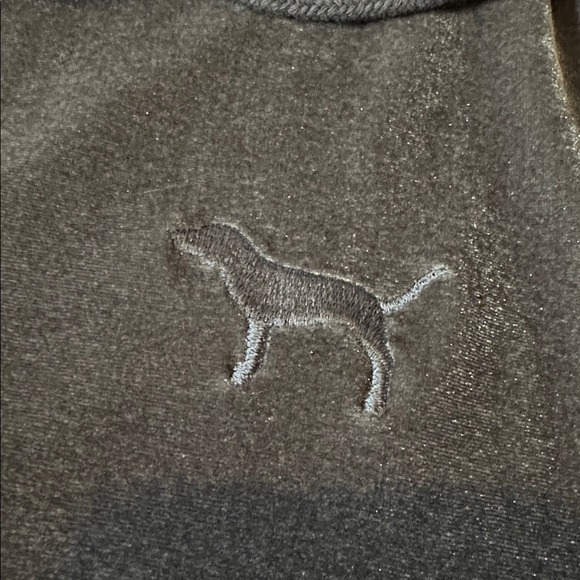 Victoria's Secret PINK Velvet Cropped Hoodie in Slate Gray - Picture 4 of 5